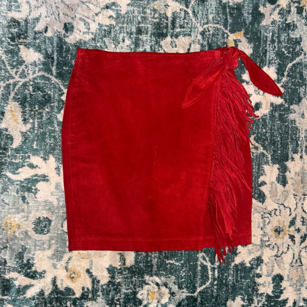 VINTAGE Desperado fringe suede skirt